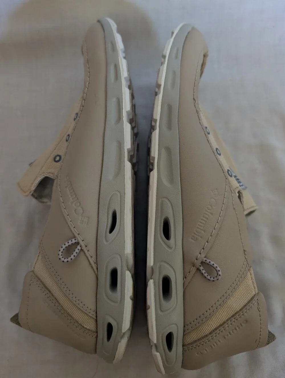 Columbia Men's Bahama Vent PFG Shoes Waterproof Beige Boat Loafer Size 9.5